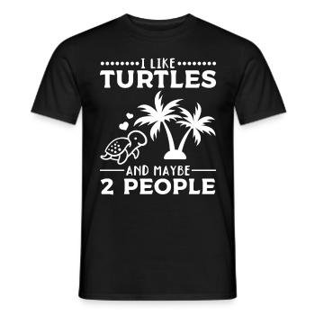 I like turtles and maybe 2 people I - Men's T-Shirt - black - Front - AI Model Male 178 light (178cm)