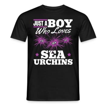 Juste un garçon qui aime les oursins - T-shirt homme - noir - Devant - AI Model Male 178 light (178cm)