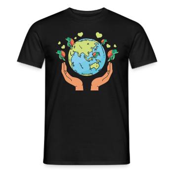Erde Schildkrötenherzen Umwelt Erde Tag - Männer T-Shirt - Schwarz - Vorne - AI Model Male 178 light (178cm)
