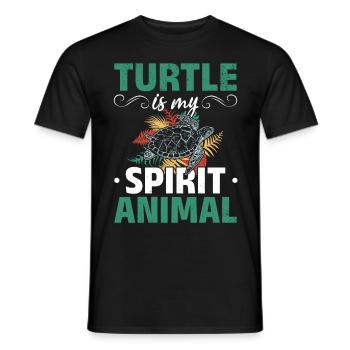 La tortue est mon animal d’ — Tortue douce - T-shirt homme - noir - Devant - AI Model Male 178 light (178cm)