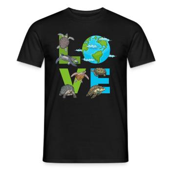 LOVE Turtles Earth Day Turtle Environment Save - Men's T-Shirt - black - Front - AI Model Male 178 light (178cm)