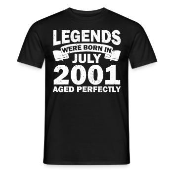 21ème anniversaire Juillet millésime 2001 idée cadeau - T-shirt homme - noir - Devant - AI Model Male 178 light (178cm)