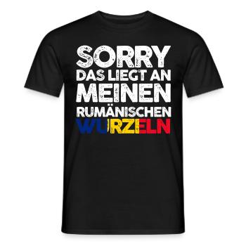 Rumänische Wurzeln Rumäne Rumänien - Männer T-Shirt - Schwarz - Vorne - AI Model Male 178 light (178cm)