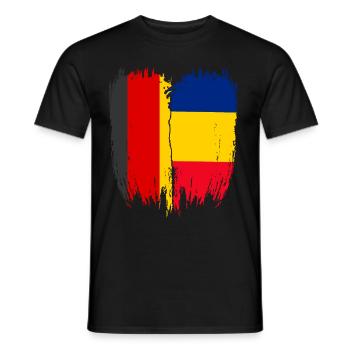 Allemagne Drapeau Roumanie - T-shirt homme - noir - Devant - AI Model Male 178 light (178cm)
