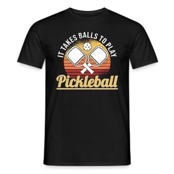 Pickleball Retro Liebe Dinking Pickleballspieler - Männer T-Shirt - Schwarz - Vorne - AI Model Male 178 light (178cm)