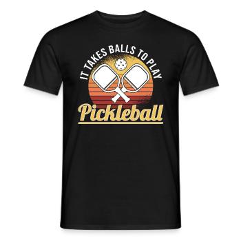 Pickleball Retro Liebe Dinking Pickleballspieler - Männer T-Shirt - Schwarz - Vorne - AI Model Male 178 light (178cm)