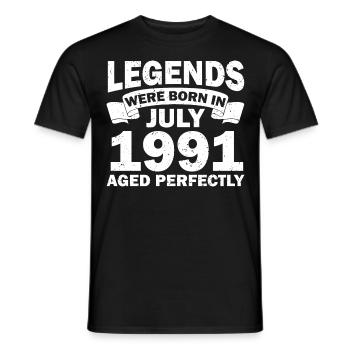 31ème anniversaire Juillet né 1991 Idée cadeau - T-shirt homme - noir - Devant - AI Model Male 178 light (178cm)