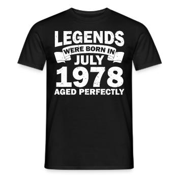 44ème anniversaire Juillet né 1978 Idée cadeau - T-shirt homme - noir - Devant - AI Model Male 178 light (178cm)