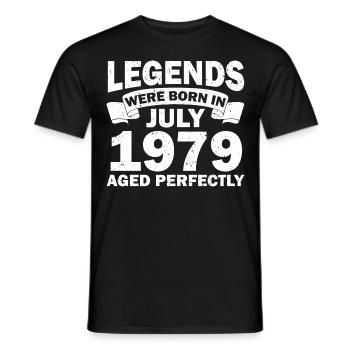 43ème anniversaire Juillet né 1979 Idée cadeau - T-shirt homme - noir - Devant - AI Model Male 178 light (178cm)
