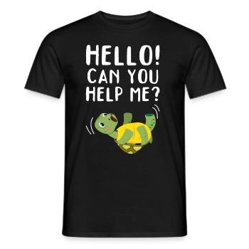 Turtle Funny Turtle Lover - Can you help me? - Men's T-Shirt - black - Front - AI Model Male 178 light (178cm)