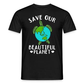 Save the turtles Save our beautiful - Men's T-Shirt - black - Front - AI Model Male 178 light (178cm)