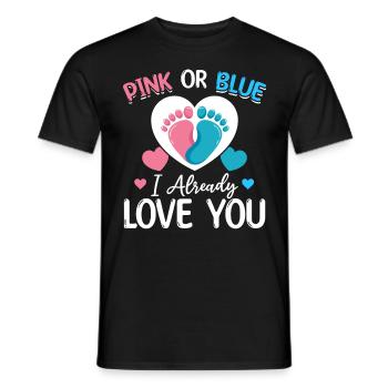 Rosa oder Blau Ich liebe dich schon Neugeborenes - Männer T-Shirt - Schwarz - Vorne - AI Model Male 178 light (178cm)