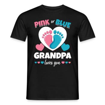 Rosa oder Blau Grandpa Loves You Schwangerschaft - Männer T-Shirt - Schwarz - Vorne - AI Model Male 178 light (178cm)