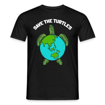 Tortues Du Jour de la Terre amoureux des tortues de mer - T-shirt homme - noir - Devant - AI Model Male 178 light (178cm)