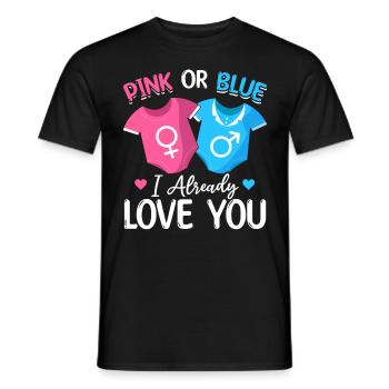 Rosa oder Blau Ich liebe dich schon - Baby - Männer T-Shirt - Schwarz - Vorne - AI Model Male 178 light (178cm)