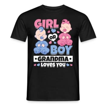 Fille ou garçon grand-mère vous aime - sexe de la - T-shirt homme - noir - Devant - AI Model Male 178 light (178cm)