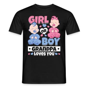 Fille ou garçon Grand-père vous aime grossesse - T-shirt homme - noir - Devant - AI Model Male 178 light (178cm)