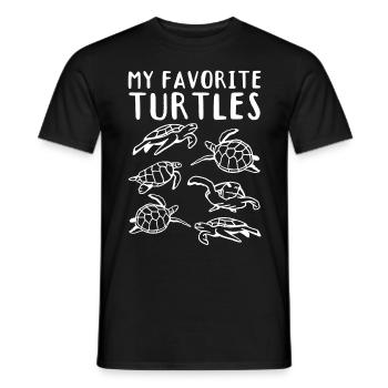 Tortues de mer Tortues d’eau Douceur - T-shirt homme - noir - Devant - AI Model Male 178 light (178cm)