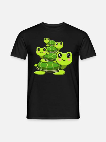 Stacked turtles, cute turtles, - Men's T-Shirt - black