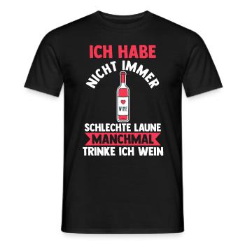 Saufspruch Wein - T-shirt homme - noir - Devant - AI Model Male 178 light (178cm)