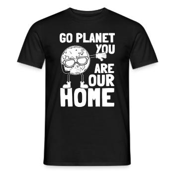 Dabbing Planet Go Planet You are our home - Men's T-Shirt - black - Front - AI Model Male 178 light (178cm)
