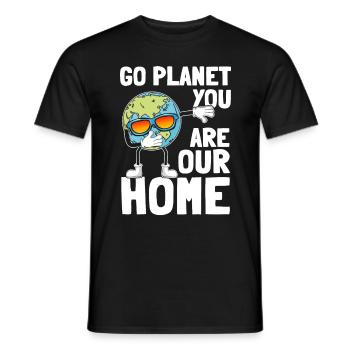 Planet Dabbing Go Planet You are our home - Men's T-Shirt - black - Front - AI Model Male 178 light (178cm)