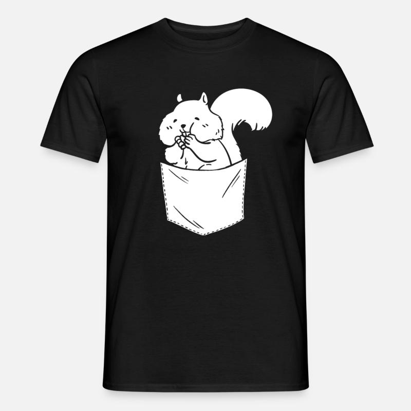 Lustiges Eichhörnchen, Eichhörnchen, niedliches - Männer T-Shirt - Schwarz