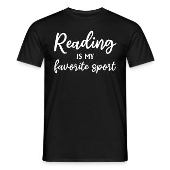 La lecture est mon sport préféré - Book Lover Book - T-shirt homme - noir - Devant - AI Model Male 178 light (178cm)