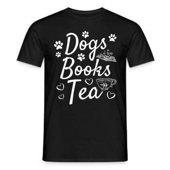 Dogs Books Tea Book Reading Book Lover Dog Owner - Männer T-Shirt - Schwarz - Vorne - AI Model Male 178 light (178cm)