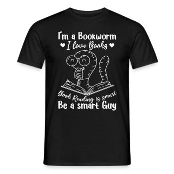 Funny Book Reading Bookworm - I Am A Bookworm I - Männer T-Shirt - Schwarz - Vorne - AI Model Male 178 light (178cm)