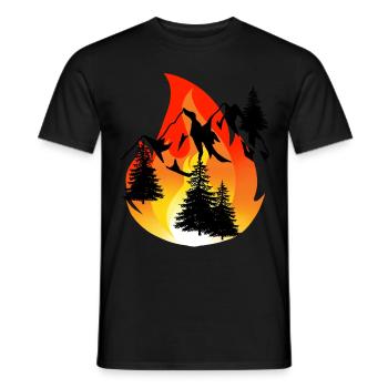 Inferno Fire Nature Fire Conservation de la nature Forêt Montagnes - T-shirt homme - noir - Devant - AI Model Male 178 light (178cm)