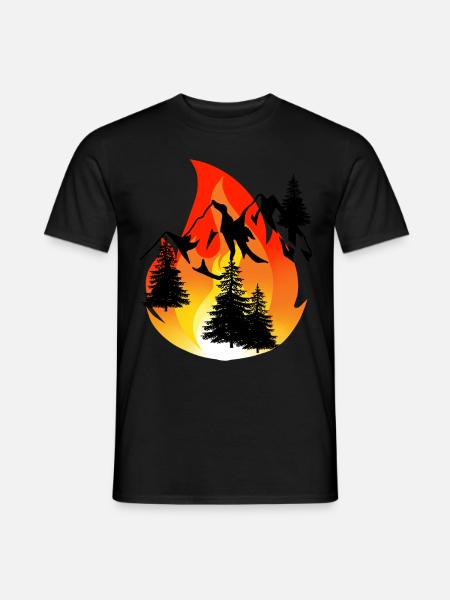 Infierno Fuego Naturaleza Fuego Naturaleza Conservación Bosque Montañas - Camiseta hombre - negro