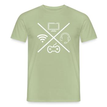 Gamer Gaming Funny Saying - Men's T-Shirt - sage - Front - AI Model Male 178 light (178cm)