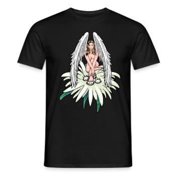 Himmlisch Engel Edelweiß Österreich Schutzengel - Männer T-Shirt - Schwarz - Vorne - AI Model Male 178 light (178cm)