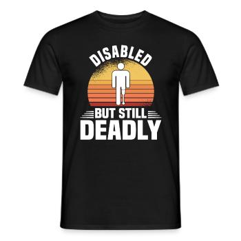Amputiert Invalide Prothese Handicap Rollstuhl - Männer T-Shirt - Schwarz - Vorne - AI Model Male 178 light (178cm)