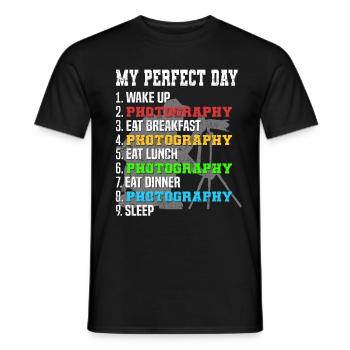 Daily schedule for photography My perfect - Men's T-Shirt - black - Front - AI Model Male 178 light (178cm)