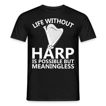 Harfe Musiker Harfenspielerin - Männer T-Shirt - Schwarz - Vorne - AI Model Male 178 light (178cm)