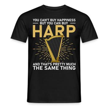 Harp Musician Harp Player - Men's T-Shirt - black - Front - AI Model Male 178 light (178cm)