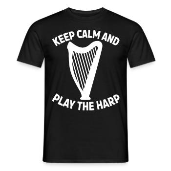 Harfe Musiker Harfenspielerin - Männer T-Shirt - Schwarz - Vorne - AI Model Male 178 light (178cm)