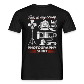 Photo - This is my crazy photo shirt photographer - Men's T-Shirt - black - Front - AI Model Male 178 light (178cm)