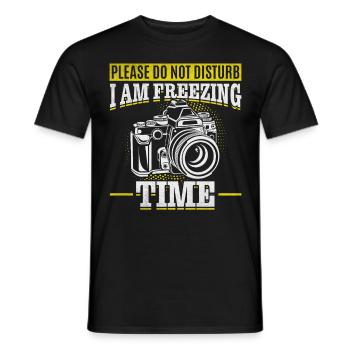 S’il vous plaît ne pas déranger Je congèle le temps Funnier - T-shirt homme - noir - Devant - AI Model Male 178 light (178cm)