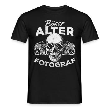 Fotografen Opa Kamera Fotografie Böser Alter - Männer T-Shirt - Schwarz - Vorne - AI Model Male 178 light (178cm)