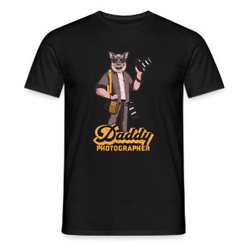 Photographe d’appareil photo Papa Photographie Papa Photographe - T-shirt homme - noir - Devant - AI Model Male 178 light (178cm)