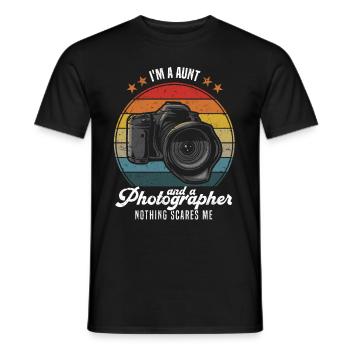Fotografie Ich bin eine Tante und Fotografin - Männer T-Shirt - Schwarz - Vorne - AI Model Male 178 light (178cm)