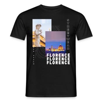 Florenz Italien Stadt Skyline Urlaub Liebe - Männer T-Shirt - Schwarz - Vorne - AI Model Male 178 light (178cm)