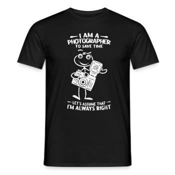 Funny lover of photography - I am - Men's T-Shirt - black - Front - AI Model Male 178 light (178cm)