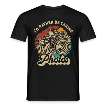 Lovers of photography I would rather take photos - Men's T-Shirt - black - Front - AI Model Male 178 light (178cm)