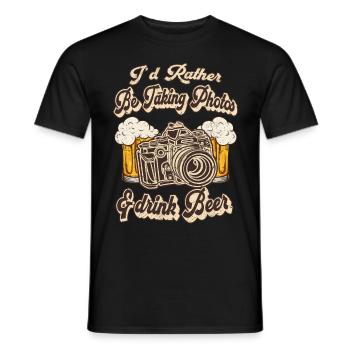 Je préfère prendre des photos et boire de la bière - T-shirt homme - noir - Devant - AI Model Male 178 light (178cm)