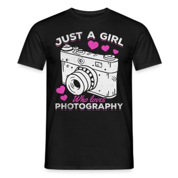 Juste une fille qui est photographe de photographie - T-shirt homme - noir - Devant - AI Model Male 178 light (178cm)