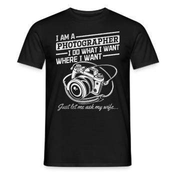 Drôle de photo Photo Photographie Je suis un - T-shirt homme - noir - Devant - AI Model Male 178 light (178cm)
